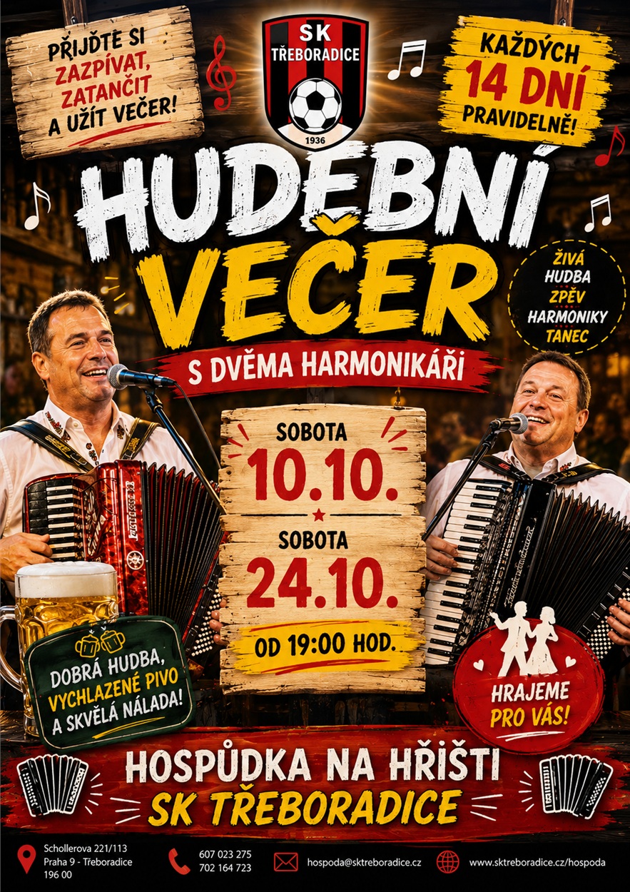 hudební večery v hospudce na hřišti SK Třeboradice