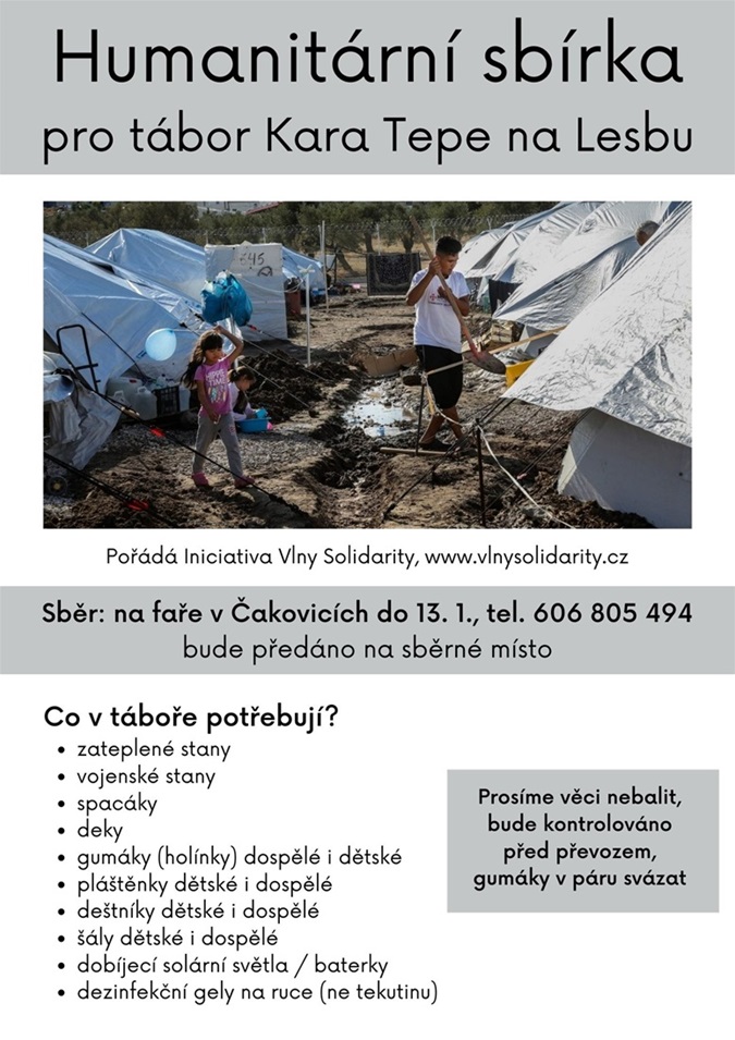 Humanitární sbírka pro tábor Kara Tepe