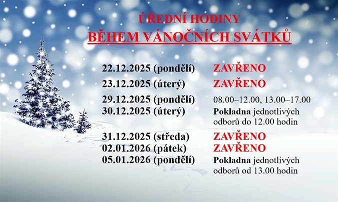 Úřední hodiny během vánočních svátků